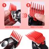 4 Professional Hair Clipper Guards Cutting Guides Fits for Most Wahl Clippers, Color Coded Clipper attachment Replacement - Guard Number: #1/2, 1, 1.5, 2(Length: 1/16, 1/8, 3/16 and 1/4 inch)