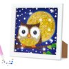 AUAUY 5D Diamond Art Kit for Kids, Art Crafts Kits with Wooden Frame, Cartoon Diamond Art Easy Kits, Anime Full Drill Diamond Art Gem Painting for Girls Boys Beginners (Owl)