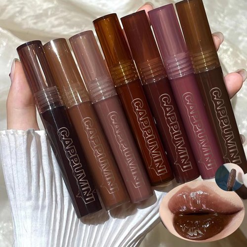 Pakivs 7 Colors High-shine Water Tints,Hydrating Lip Glow Oil Lip Glaze,Nourishing Lip Tinted Lip Gloss,Long Lasting Lip Plumper Gloss,High Shine Finish,Non-Sticky,Super Lustrous