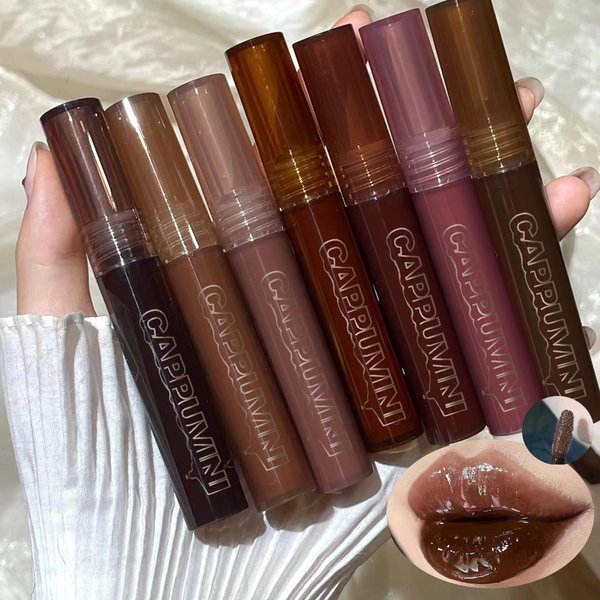 Pakivs 7 Colors High-shine Water Tints,Hydrating Lip Glow Oil Lip Glaze,Nourishing Lip Tinted Lip Gloss,Long Lasting Lip Plumper Gloss,High Shine Finish,Non-Sticky,Super Lustrous