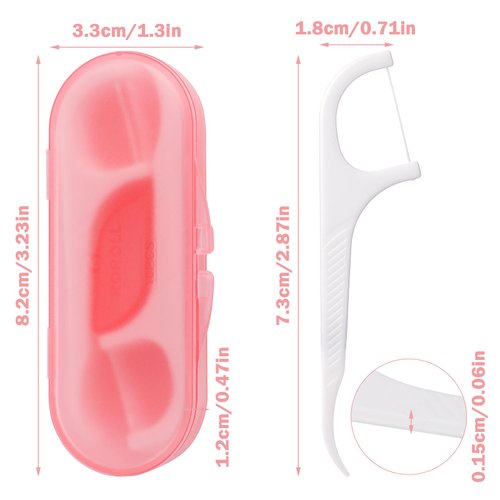 WLLHYF Dental Floss 4 PCS Travel Dental Floss Case Portable Case Refillable Dental Floss Picks Organizer 40 Picks Professional Toothpicks Sticks for Family Hotel Travel Women Men Teeth Cleaning