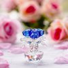 H&D HYALINE & DORA Blue Crystal Rose Flowers Figurines Ornament with Gift Box