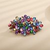 Aimimier Flower Crystal Hair Barrettes Sparkling Rhinestone Hair Spring Clamp Gem Hair Pins Fashion Prom Party Hair Accessories for Women (Colorful)