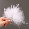 Latious Wedding Bride Flapper Feather Hair Comb White Crystal Gatsby1920s Hair Clip Fascinator Hair Accessories Prom Bridal Hair Jewelry for Women and Girls