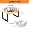 Petmolico Raised Cat Bowls, Elevated Anti Vomiting Cat Feeders Stainless Steel Bowls with Metal Stand for Cats Puppy Set of 3