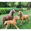 Gemini&Genius Horses Figurine Toy, Farm Premium Horse Animal Playset, Mare and Stallion with Horse Baby Family Action Figures Party Favors Supplies, Party Cupcake Toppers, Birthday Gifts for Kids