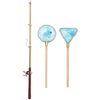 Toddmomy Miniature Fishing Rod 1Set of Miniature Fish Rod Fishing Net Mini House Fishing Rod Models for 1:12 Dollhouse Garden Beach Pond Accessories（Sky-Blue） Miniature Fishing Net