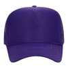 Otto Cap 5 Panel High Crown Mesh Back Trucker Hat Polyester Foam Front Purple