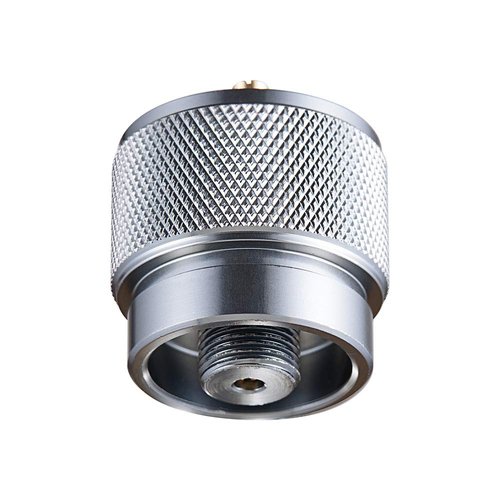 Kbrotech Camping Stove Adapter 1LB Propane Small Tank Input and a Lindal Valve EN417 Output Outdoor Cylinder LPG Canister Convert (Gray)