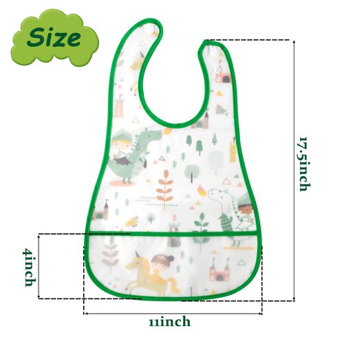 R HORSE 5Pcs Baby Bibs Set Toddler Bibs with Crumb Catcher Pocket & Snap Button Baby Feeding Bibs Waterproof Food Bibs Infant Feeding Bibs Gift for Infants Babies Toddler 6-24 Months
