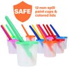 J MARK 43 Piece Toddler Painting Set – Spill Proof Paint Cups for Kids, Washable Kids Paint, Painting Tools, Kids and Toddler Paint Set with Art Smock and More