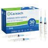 Careach 30pcs 3mL Syringe with Needle 23 Gauge 1inch, Luer Lock Syringe for Scientific Labs, Industrial