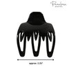 Parcelona French Paw Black Wide Covered Spring Side Slide In Jaw Yoga Hair Claw Clip