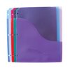 School Smart Poly Binder Pocket Divider, 8-1/2 x 11 Inches, Assorted Colors, Pack of 5