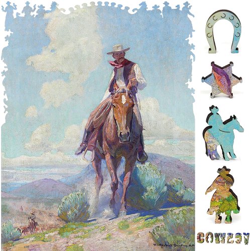 Wooden Puzzle for Adults - Uniquely Shaped Pieces - Made in The USA by FoxSmartBox - 190 Pieces - The Trail Foreman