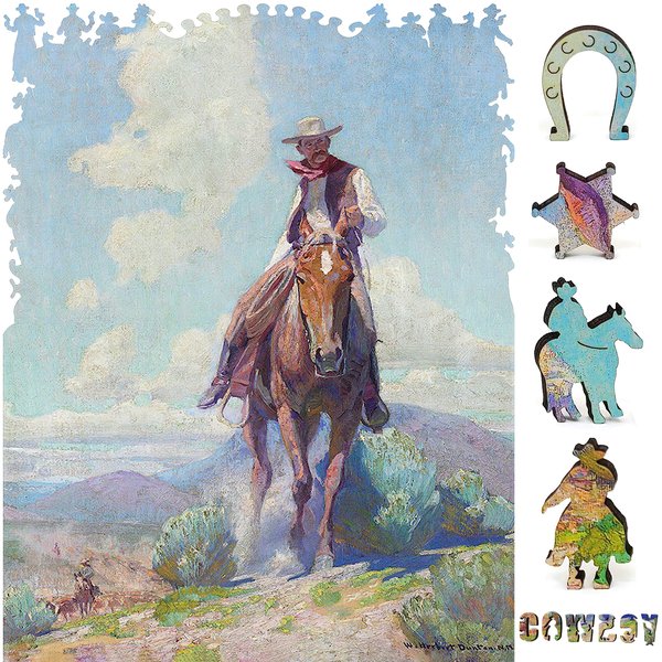 Wooden Puzzle for Adults - Uniquely Shaped Pieces - Made in The USA by FoxSmartBox - 190 Pieces - The Trail Foreman