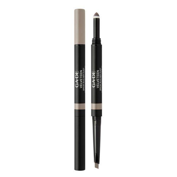 GA-DE Velveteen Brown Builder Duet, 22 - Long-Wear Eyebrow Pencil Dark Brown - Double-Ended Eyebrow Tint and Eyebrow Filler - Paraben Free - 0.02 oz