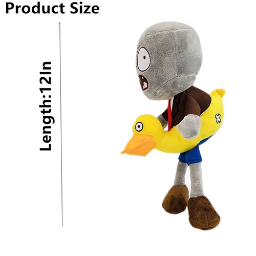 Suyudian 12" 1 PCS PVZ Plant and Zombies Plush Toys Stuffed Soft Doll Yellow Duck Zombie Great Gifts for Boys and Girls New