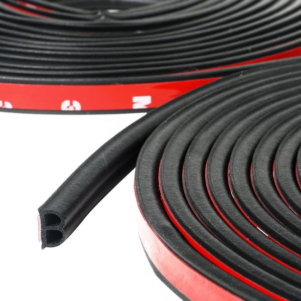 33Ft Car Weather Stripping for Window and Door, Universal Self Adhesive Auto Rubber Weather Draft Seal Strip,B-Shaped For Truck, Pickups, Boats, and RVs