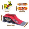 Finger Skateboards, MOMSIV Mini Finger Toy Skateboard Park Ramp Kit Fingerboard Half Pipe Ultimate Parks Training Props Accessories for Kids Adult (Style E)