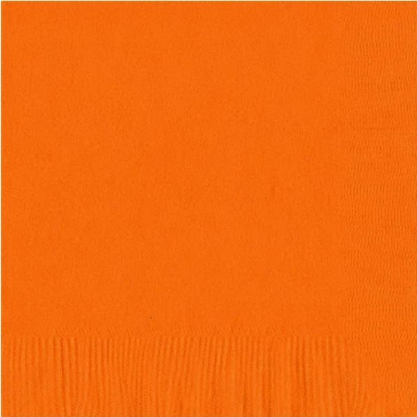 50 Plain Solid Colors Luncheon Dinner Napkins Paper - Orange