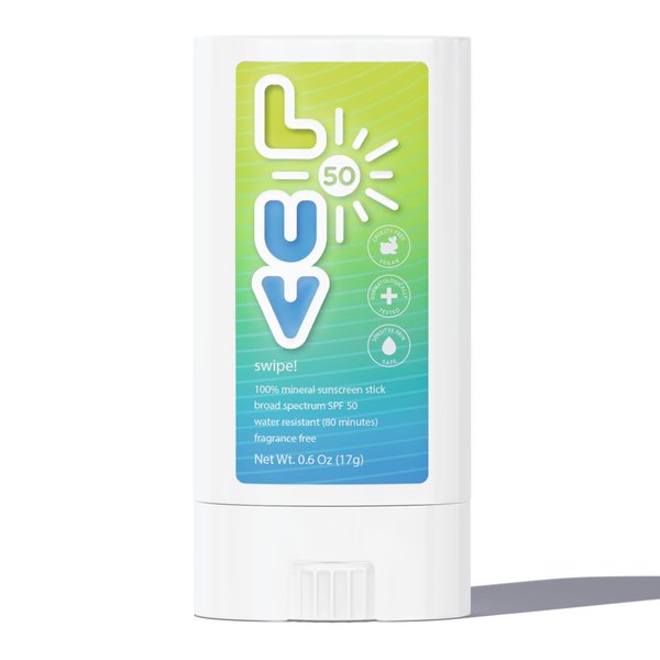 L-UV Swipe! SPF 50 Mineral Sunscreen Stick, Broad-Spectrum Protection Against UVA & UVB Rays, Perfect For Everyday Activities & Outdoor Adventures, Clear and Lightweight Sun Protection