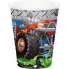 Monster Truck Rally 3rd Birthday Party Supplies 8 Guest Decoration Kit with Green and Red Monster Truck Balloon Bouquet