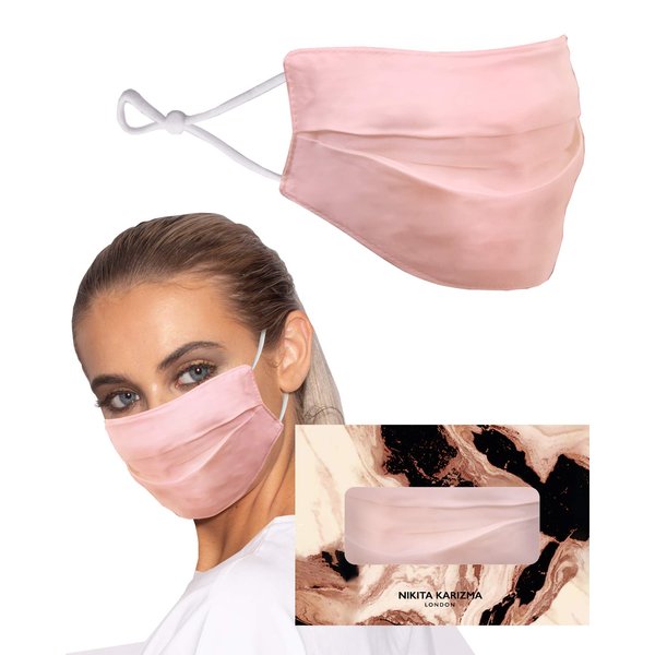KARIZMA Beverly Hills Silk Face Mask. Pink Fashionable Designer Face Mask for Women. Washable Fabric Face Mask Reusable Facemask. 19 Momme Mulberry Silk Mask - Luxury Fashion Masks for Women