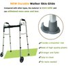Aliseniors Walker Ski Glides - 2 Pack Universal Fit Walker Accessories for Seniors Folding Walkers - Durable and Smooth Walker Glides Skis - Walker Feet Replacement, Gray