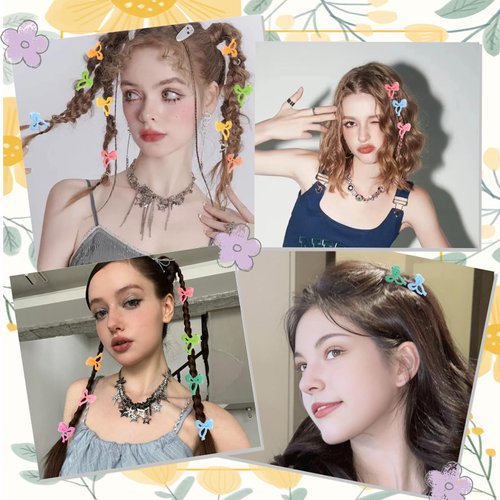 LifeDawn 30Pcs Small Hair Clips Ribbon Bow Hair Claws for Women Girls,Matte Hair Clips Small Claw Clips for Thin Hair Strong Hold Nonslip Hair Styling Accessories,Ribbon Bow Style