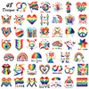 Qpout 48 PCS Glitter Pride Tattoos Rainbow Temporary Tattoos Shining Waterproof Pride Flag Tattoo Stickers for Women Men Rainbow Party Favors LGBT Pride Equality Parades and Celebrations