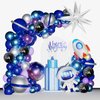 152Pcs Space Balloon Arch Kit 33" Rocket Astronaut Galaxy Foil Balloons 12" Metallic Navy Blue Purple Silver Balloons Space Party Decorations Garland Kit for Boys Outer Space Birthday Party