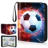 Hugestar Sports Card Binder, 4 Pocket Trading Card Binder Fits 400 cards, Double Sided Trading Card Holder with 50 Sleeves, Cards Holder Album for Football Baseball Basketball Hockey Card Collection