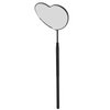 Pssopp Lash Mirror Eyelash Extension Mirror Eyelash Makeup Mirror Heart Shaped Lash Mirror Professional Portable Stainless Steel Makeup Eyelash Mirror for Lash Extension (Black)
