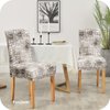 FORCHEER Pattern Stretch Chair Covers for Dining Room Set of 4,Printed Stretchable Dining Chair Slipcover Washable Removable for Kitchen,Hotel,Restaurant,Ceremony Universal Size(4PCS,Linen Stripe)