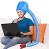 Hair Dryer Bonnet Attachment for Hair Styling and Drying at Home, Soft Adjustable - Blue