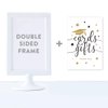 Andaz Press White and Gold Glittering Graduation Party Collection, Framed Party Sign, Double-Sided 4x6-inch, Cards & Gifts, 1-Pack, Includes Reusable Frame