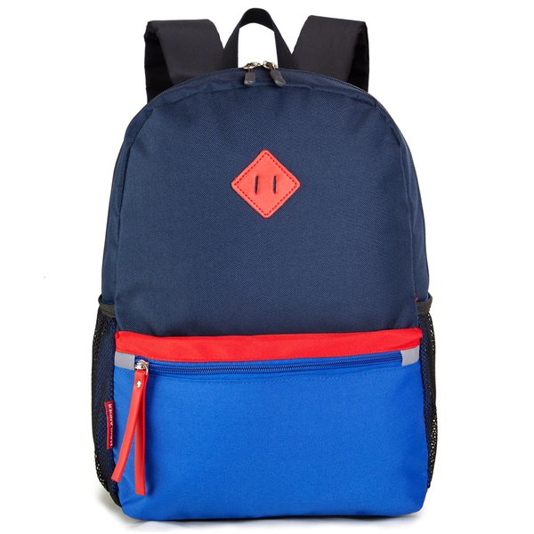HawLander Little Kids Backpack for Boys Toddler School Bag Fits 3 to 6 years old, 15 inch, Navy Blue
