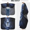 visesunny Barber Cape Black Lion Face Animal Polyester Hair Cutting Salon Cape Apron Anti-Static Haircut Shaving Cloth Beard Shaving Bib Hairdressing Cape