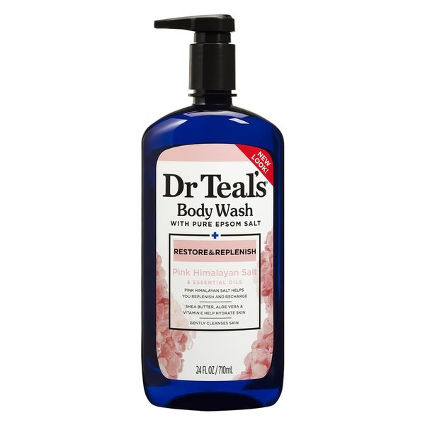 Dr. Teal's Pink Himalayan Body Wash, Restore and Replenish with Pure Epsom Salt and Essential Oils, 24 Fl Oz