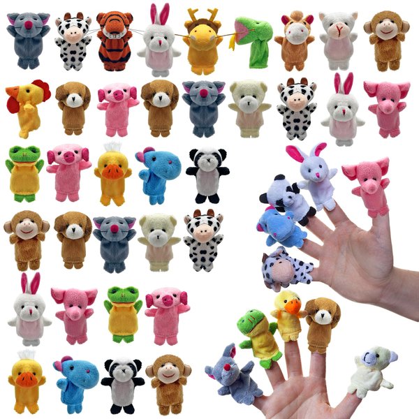 36 PCS Finger Puppets Set Mini Stuffed Animals Finger Puppet for Storytelling Playing Teaching Shows Playtime Schools Birthday Party Gift Favor Supplies
