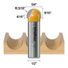 Fivepears Core Box Router Bit with 1/2 inch Shank 5/8 inch Cutting Diameter 9/16 Cutting Length for DIY Woodwork…