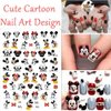 6 Sheets Cute Cartoon Nail Art Stickers Self Adhesive Designer Nail Art Supplies Cute Nail Design Stickers 3D Kawaii Nail Stickers Decals for Women Girls Nail Decorations Manicure Tips