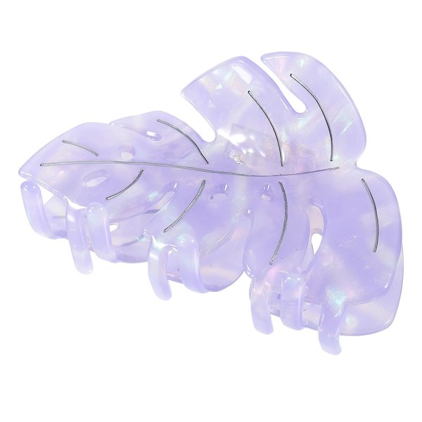 Purple Leaf Shaped Hair Claw Clip 3.5 inch No Slip Acrylic Big Strong Hold Hair Jaw Clamp for Women Girls Thick Thin Hair Hawaii Tropical Party Beach Vacation outfit Accessories