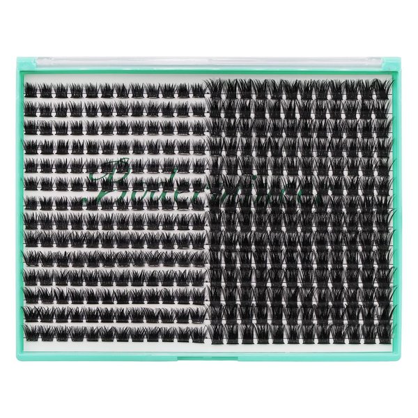 Bodermincer XXXL Tray 336PCS D Curl Cluster Lashes 10-12-14-16mm Mixed Length DIY Eyelashes Extension at Home (M01-D Curl 10-12-14-16mm Mixed)