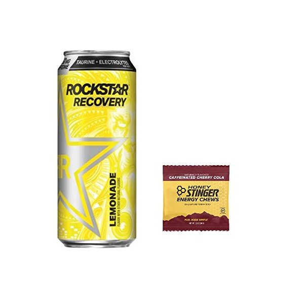 Rockstar Recovery Lemonade, 16 ounce (Pack of 16) and Stinger Energy Chews Cherry Cola