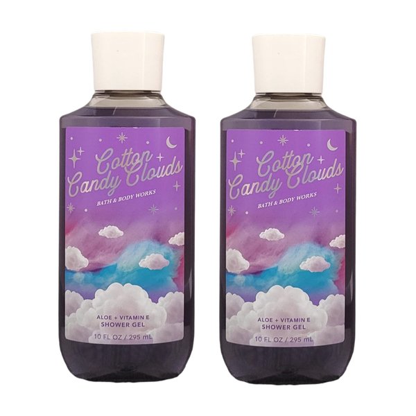 Bath & Body Works Cotton Candy Clouds Shower Gel Gift Sets 10 Oz 2 Pack (Cotton Candy Clouds), 1.25 pounds