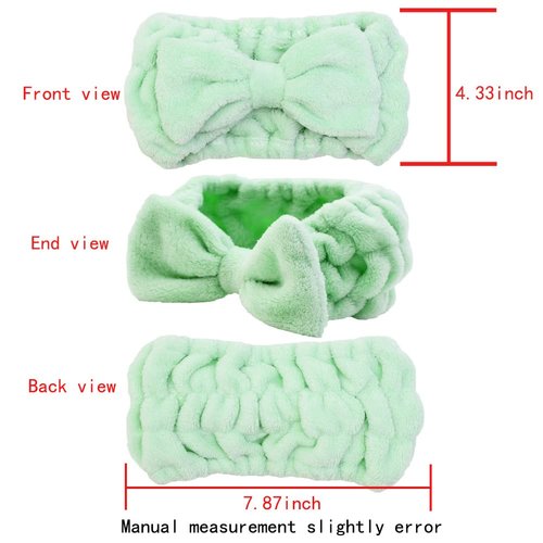 Simnice 8 Pack Microfiber Bowtie Headbands Facial Makeup Headband（Wide & Narrow） Spa Yoga Sports Shower Adjustable Elastic Cosmetic Bowknot Hair Band for Girls and Women