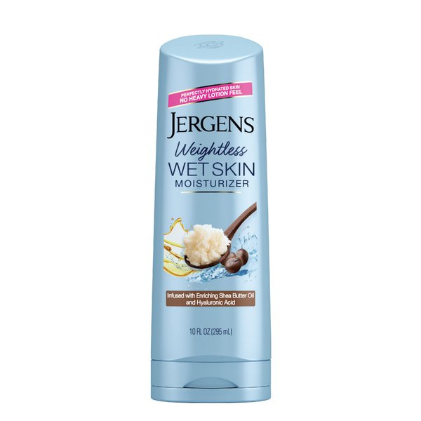 Jergens Wet Skin Body Moisturizer with Shea Butter Oil, Pure Shea Butter In Shower Lotion, Moisturizer for Dry Skin, Fast-Absorbing, Non-Sticky, 10 oz, Dermatologist Tested