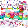JOYIN 28 Pcs Valentine's Day Gift Cards with Unicorn Dinosaur Keychain for Kids Party Favor, Classroom Exchange Prizes, Valentine’s Greeting Cards, Valentine Party Favors, Valentine Exchange Gifts